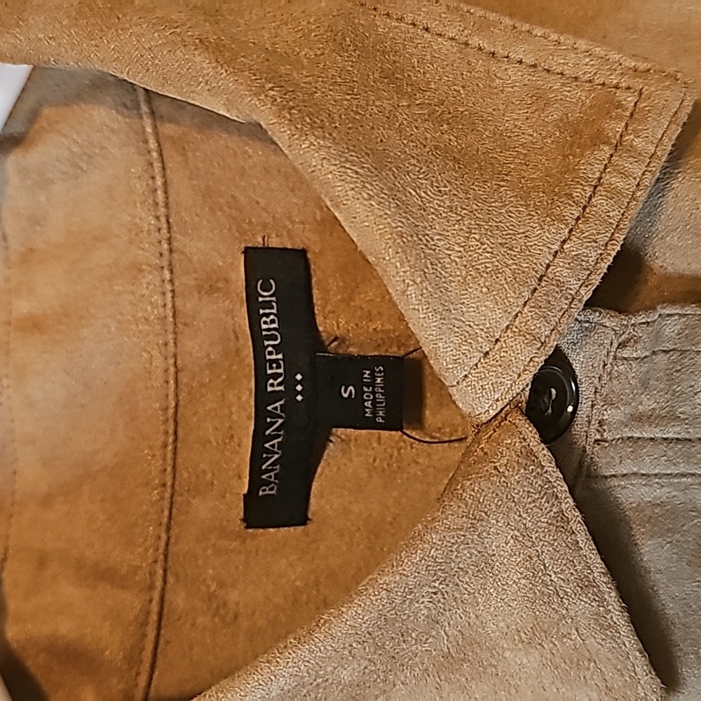 Banana Republic Long-Sleeves Suede Trench Dress Size S Tan - Picture 5 of 15